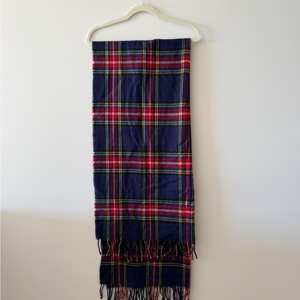 Colorful Tartan Scarf with Fringe